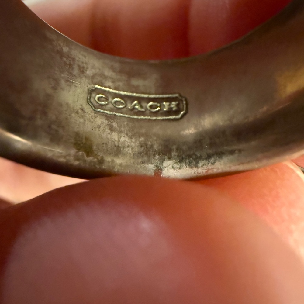 Set of 4 Vintage Coach Rings Sz 6.5 - 7.5. Gold & Silver Tone & Extra Hangtag - Picture 10 of 14
